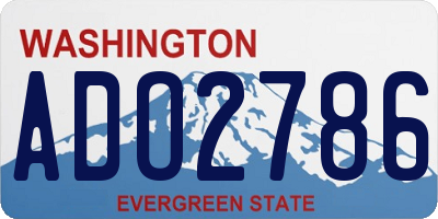 WA license plate ADO2786