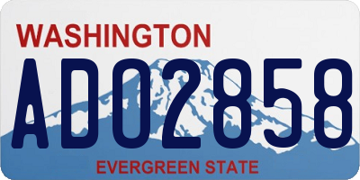 WA license plate ADO2858