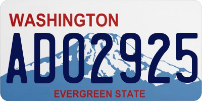 WA license plate ADO2925