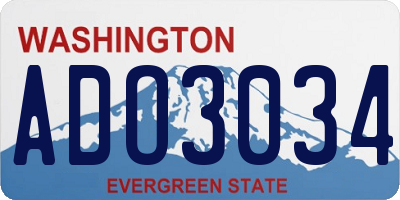 WA license plate ADO3034