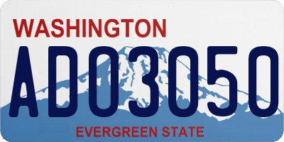 WA license plate ADO3050