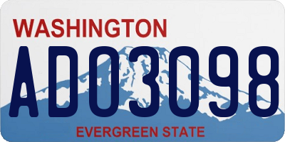 WA license plate ADO3098