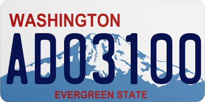WA license plate ADO3100