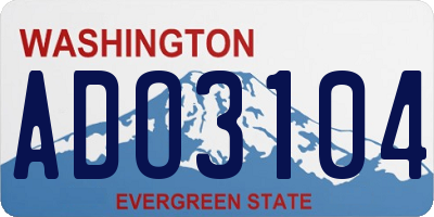WA license plate ADO3104