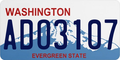 WA license plate ADO3107