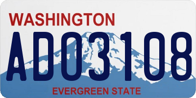 WA license plate ADO3108