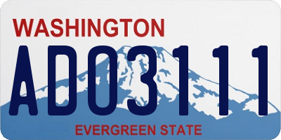 WA license plate ADO3111