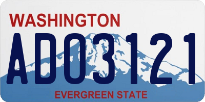 WA license plate ADO3121