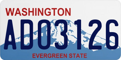 WA license plate ADO3126