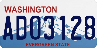 WA license plate ADO3128