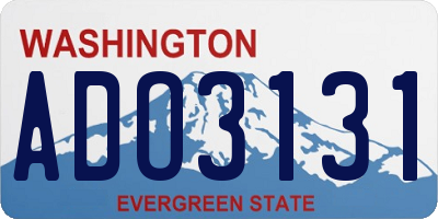 WA license plate ADO3131