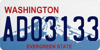 WA license plate ADO3133