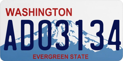 WA license plate ADO3134
