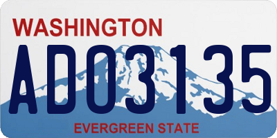 WA license plate ADO3135