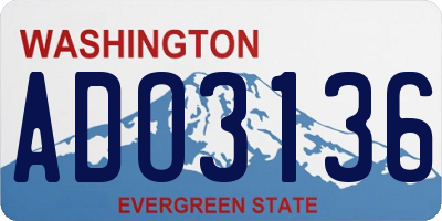 WA license plate ADO3136