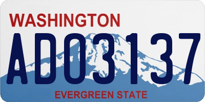WA license plate ADO3137