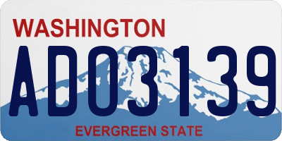 WA license plate ADO3139