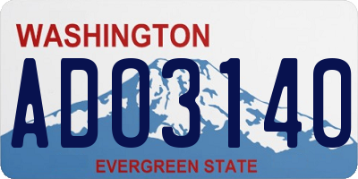 WA license plate ADO3140