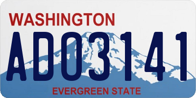 WA license plate ADO3141