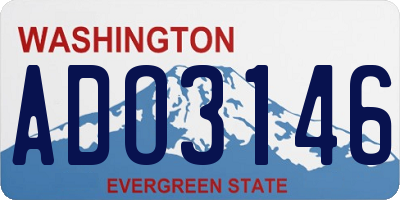 WA license plate ADO3146