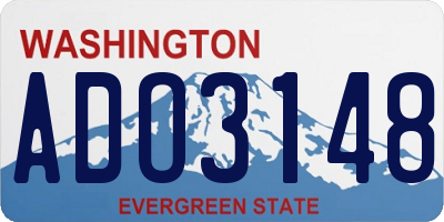WA license plate ADO3148