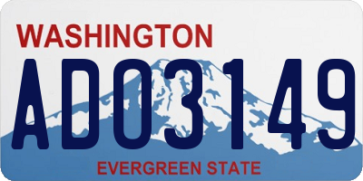 WA license plate ADO3149