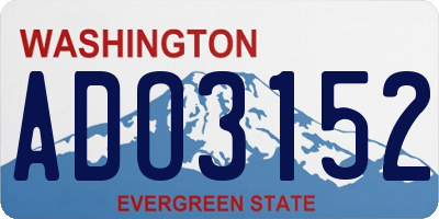 WA license plate ADO3152