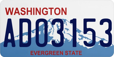 WA license plate ADO3153