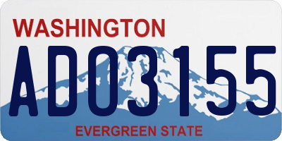 WA license plate ADO3155