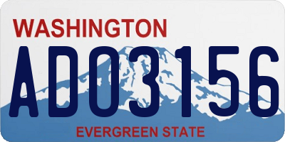 WA license plate ADO3156