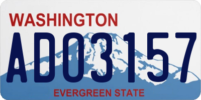 WA license plate ADO3157