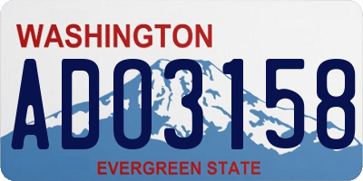 WA license plate ADO3158