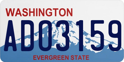 WA license plate ADO3159