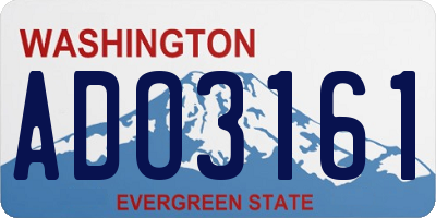 WA license plate ADO3161