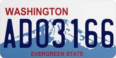 WA license plate ADO3166