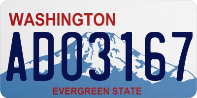WA license plate ADO3167