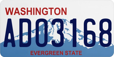 WA license plate ADO3168