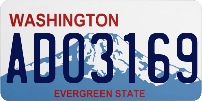WA license plate ADO3169