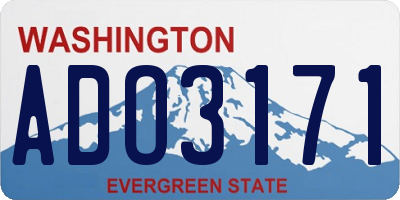 WA license plate ADO3171