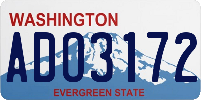 WA license plate ADO3172