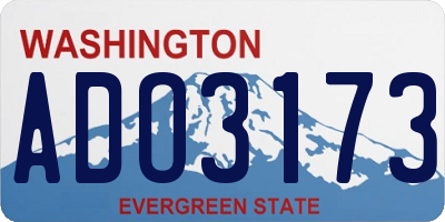 WA license plate ADO3173