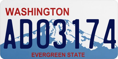 WA license plate ADO3174