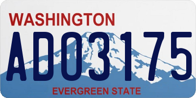 WA license plate ADO3175