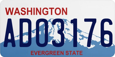 WA license plate ADO3176