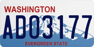 WA license plate ADO3177