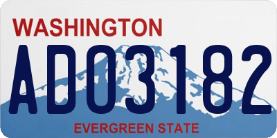 WA license plate ADO3182