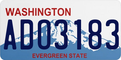 WA license plate ADO3183