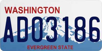 WA license plate ADO3186