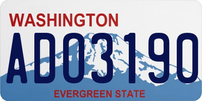 WA license plate ADO3190