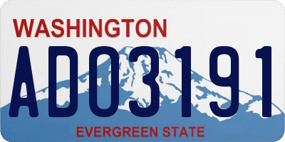 WA license plate ADO3191